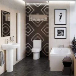 Whistle Bathroom Suite, 500mm Basin, WC & Bath 1700mm -Burlington Bath Shop whistle suite 1