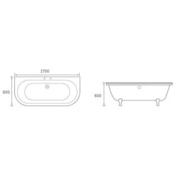 York Traditional 1700mm Back To Wall Freestanding Bath -Burlington Bath Shop york tech