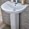 Zili 550mm 1 Tap Hole Basin & Full Pedestal -Burlington Bath Shop zili basin