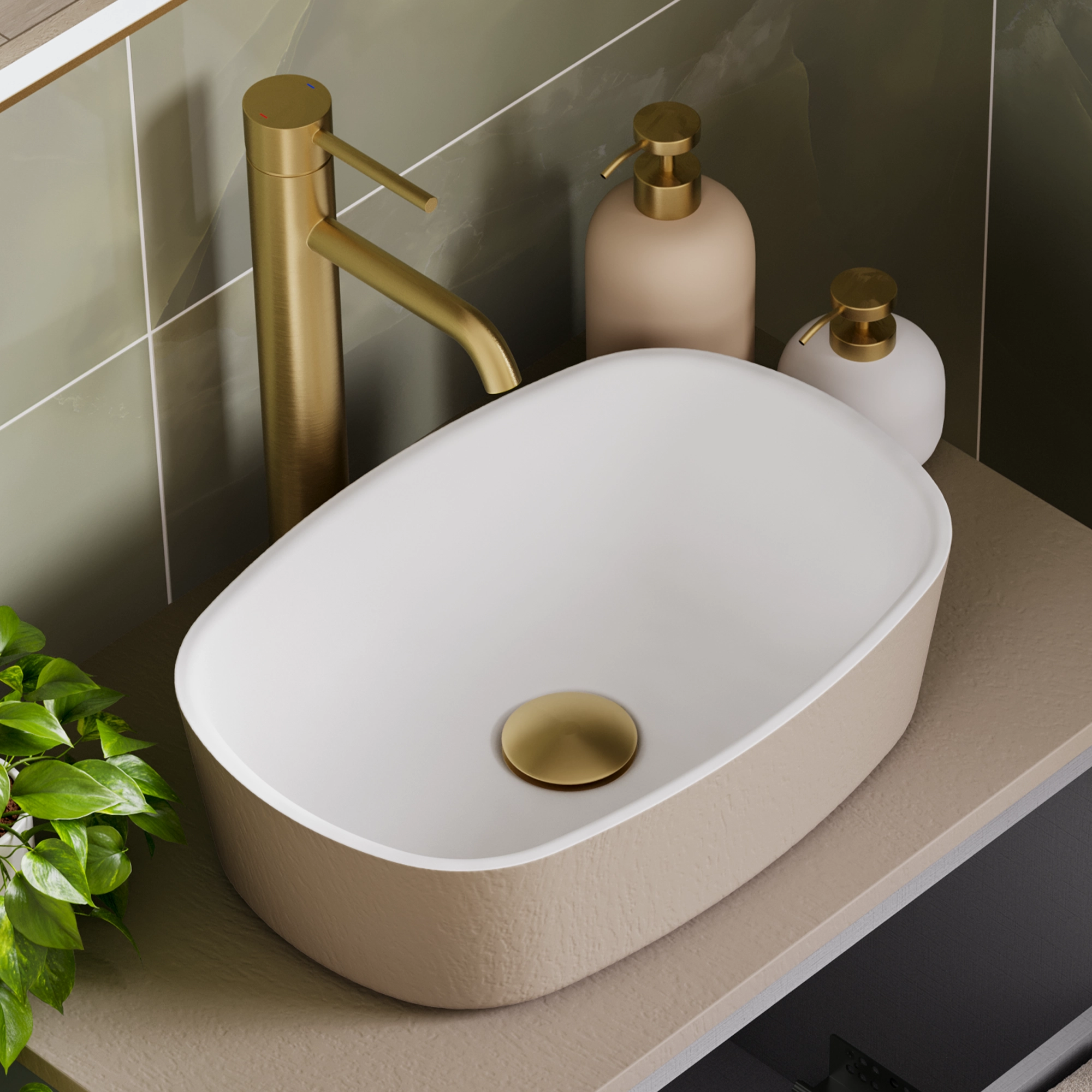 Burlington Bath Shop -Burlington Bath Shop Terra beige basin